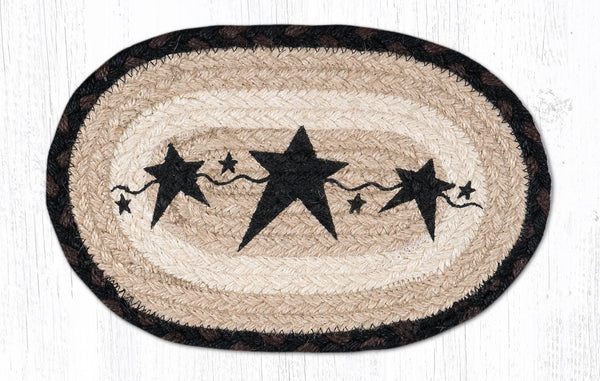 MSP-313 Primitive Stars Black Swatch | The Braided Rug Place