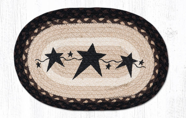 MSP-313 Primitive Stars Black Swatch | The Braided Rug Place