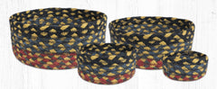 CB-043 Burgundy/Blue/Gray Braided Baskets
