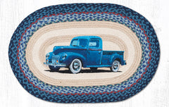 OP-362 Blue Truck Oval Rug