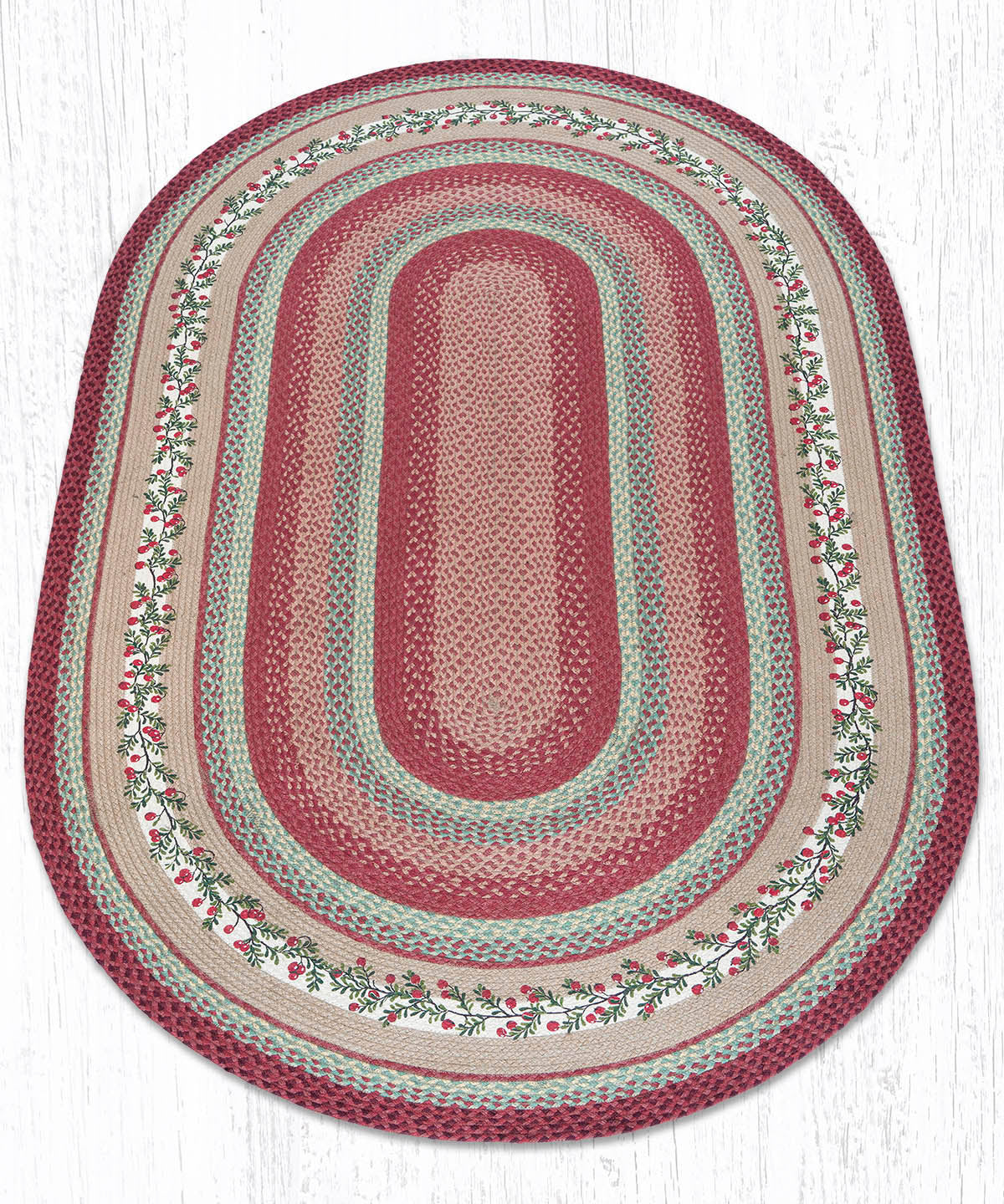 OP-390 Cranberries Oval Rug | The Braided Rug Place