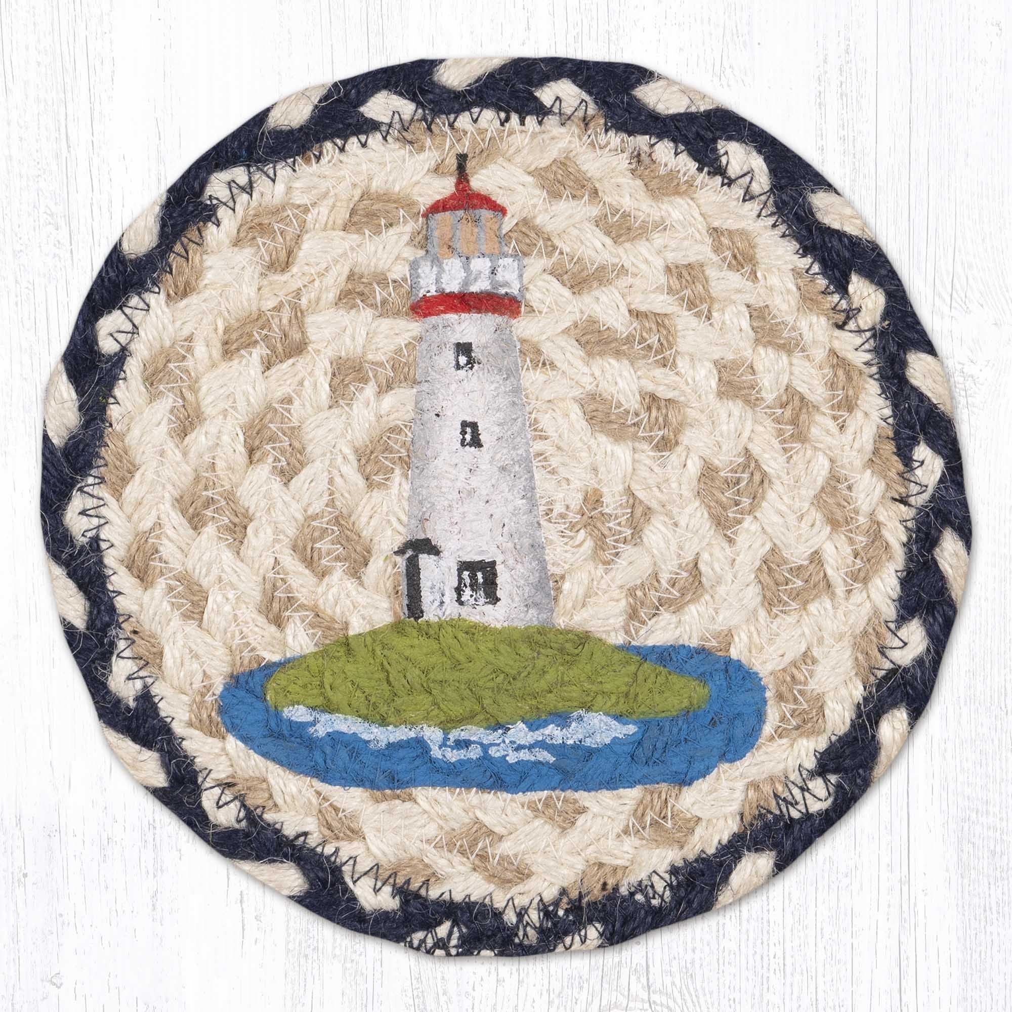 LC-830 White Lighthouse Trivet | The Braided Rug Place