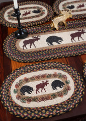 Bear and Moose placemats and table runner rustic tablesetting