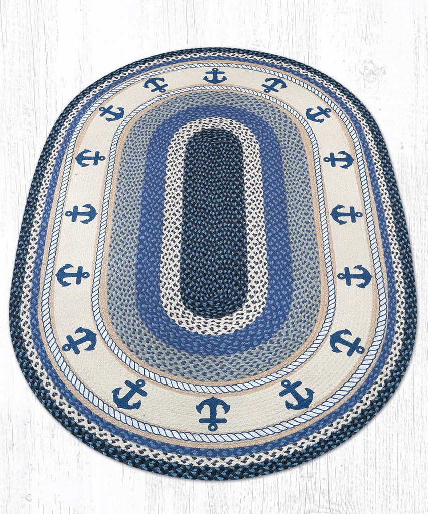 OP-443 Anchor Oval Rug