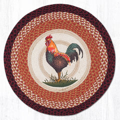 RP-471 Rustic Rooster Round Rug