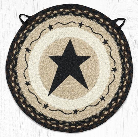 CH-313 Primitive Star Black Chair Pad