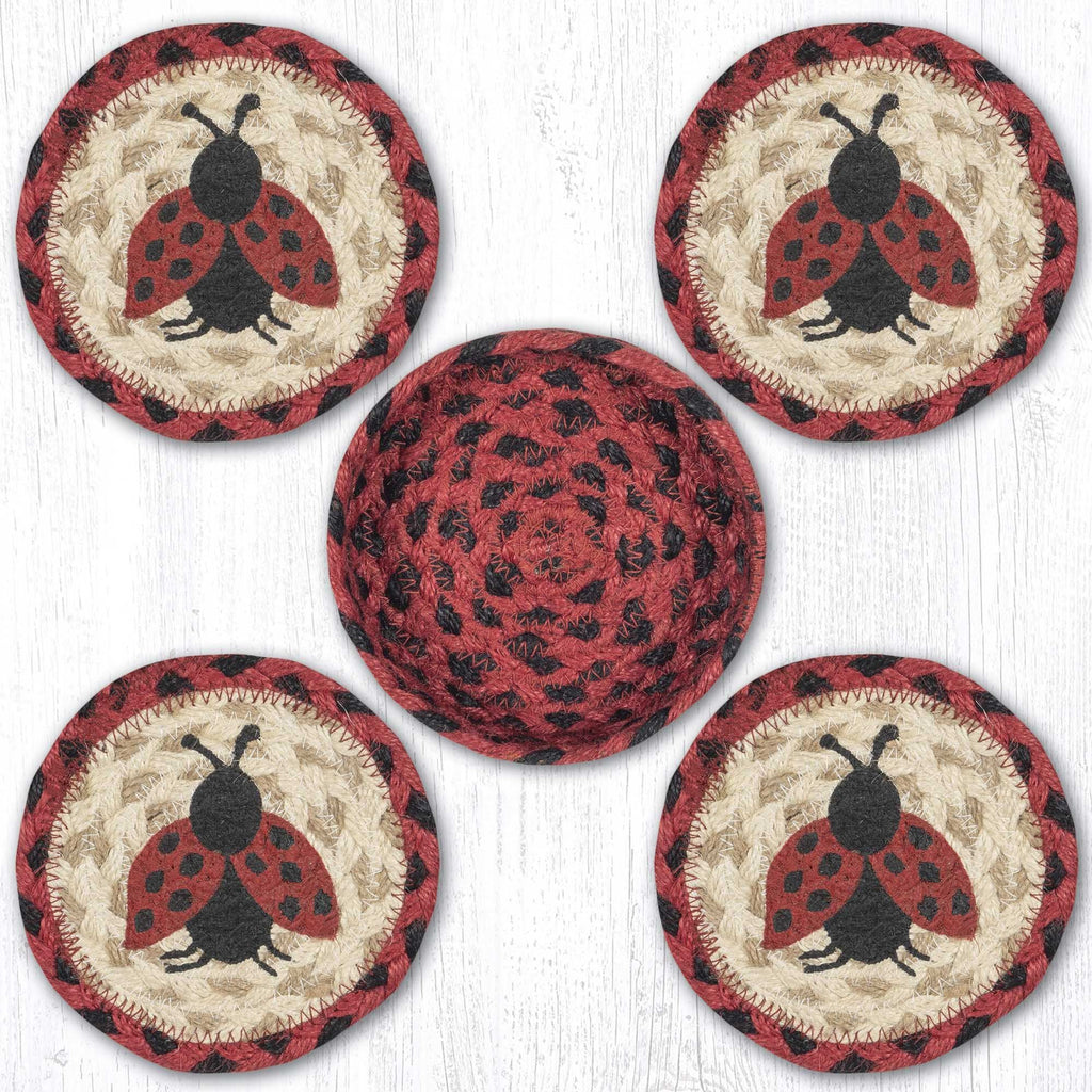 CNB-396 Ladybug Coasters In A Basket