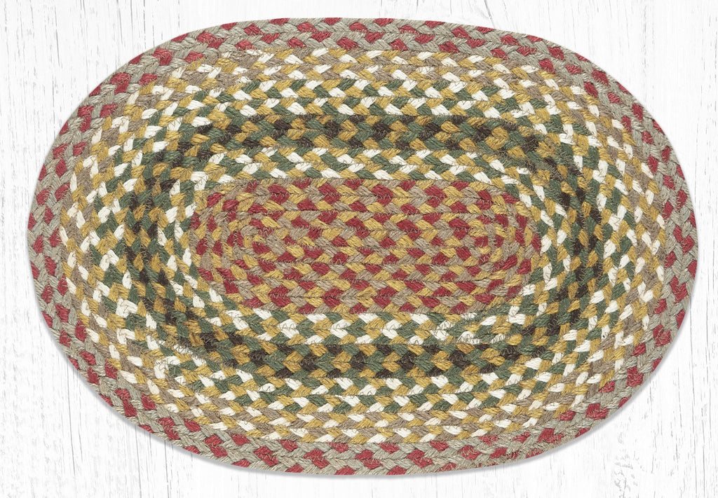 PM-024 Olive/Burguny/Gray Jute Placemat