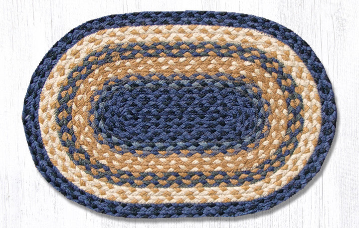 PM-079 Light Blue/Dark Blue/Mustard Jute Placemat