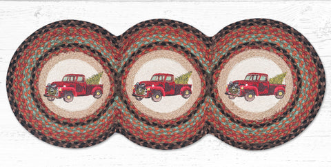 TCP-530 Christmas Truck Tri Circle Table Runner