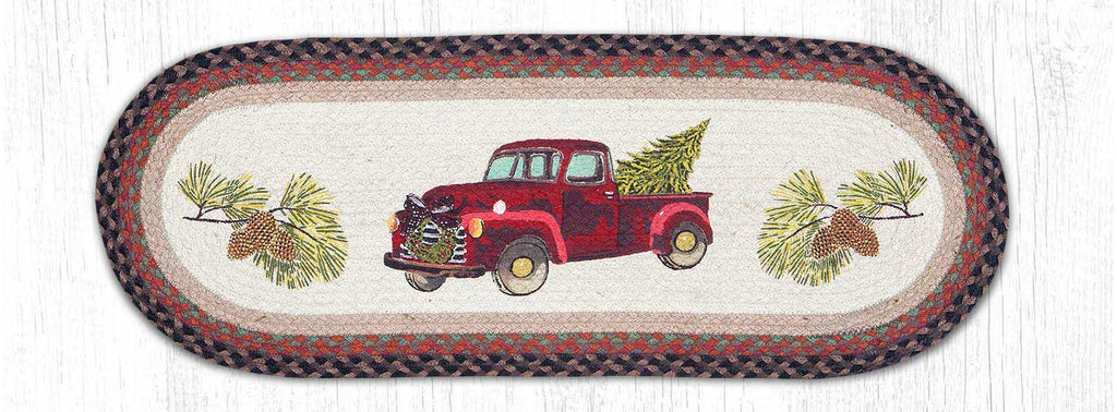 TR-530 Christmas Truck Oval Table Runner