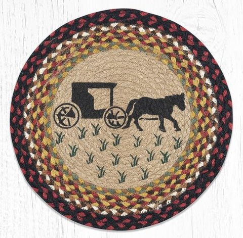 PM-RP-319 Amish Buggy Round Placemat