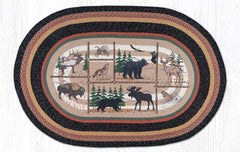 OP-583 Lodge Animlas Oval Rug