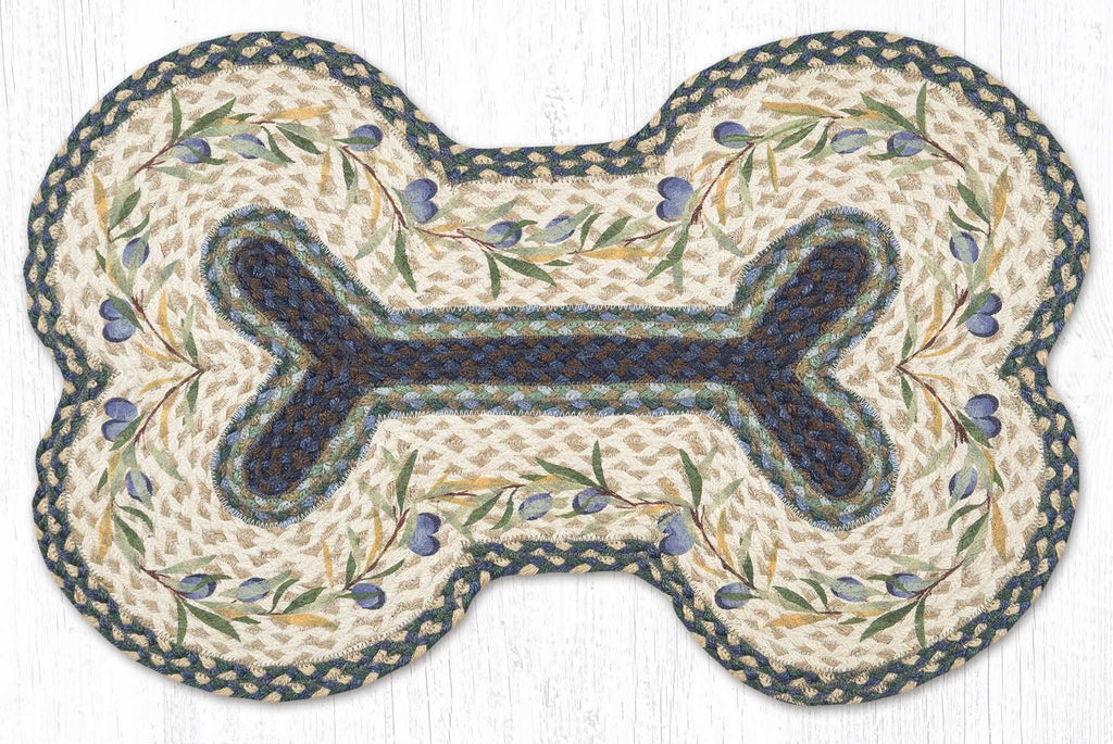 DBP-503 Olive Border Dog Bone | The Braided Rug Place