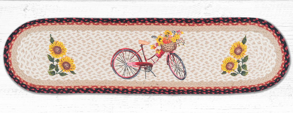 TR-602 Red Bicycle Oval Table Runner
