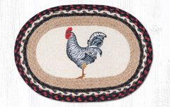 PM-OP-602 Black & White Rooster Placemat 13"x19"