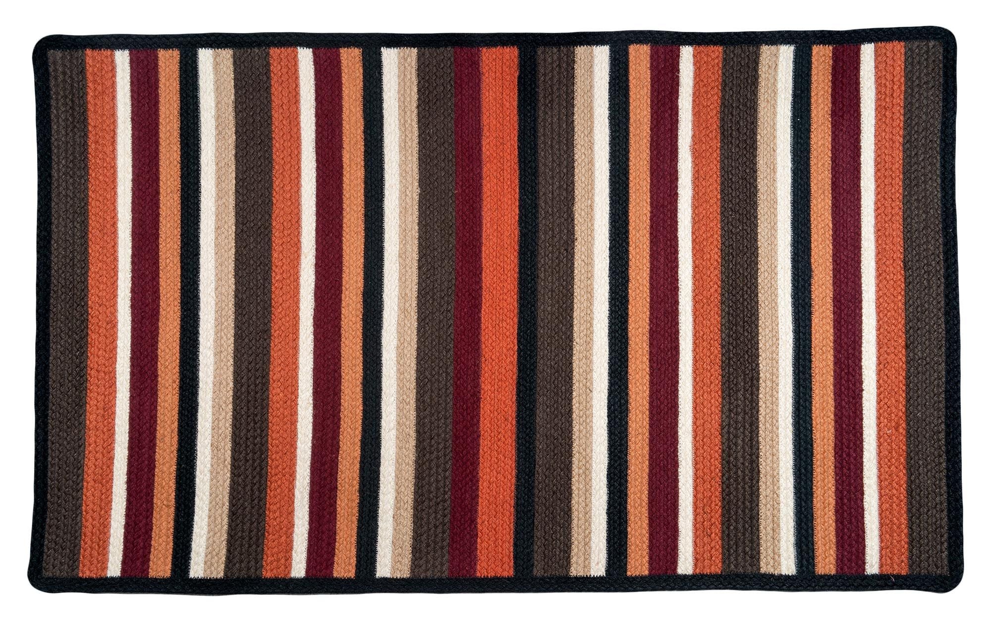 VR-620 Rust/Black/Tan Oblong Braided Rug | The Braided Rug Place