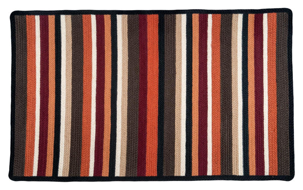 VR-620 Rust/Black/Tan Oblong Braided Rug | The Braided Rug Place