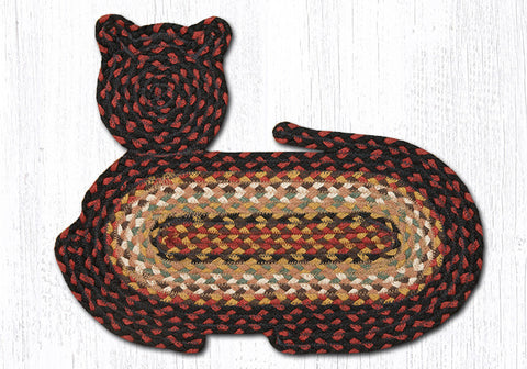 CT-319 Burgundy/Mustard/Ivory Cat Rug