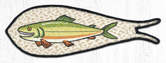 FCP-01 Trout Printed Fish Shaped Rug 9"x26"