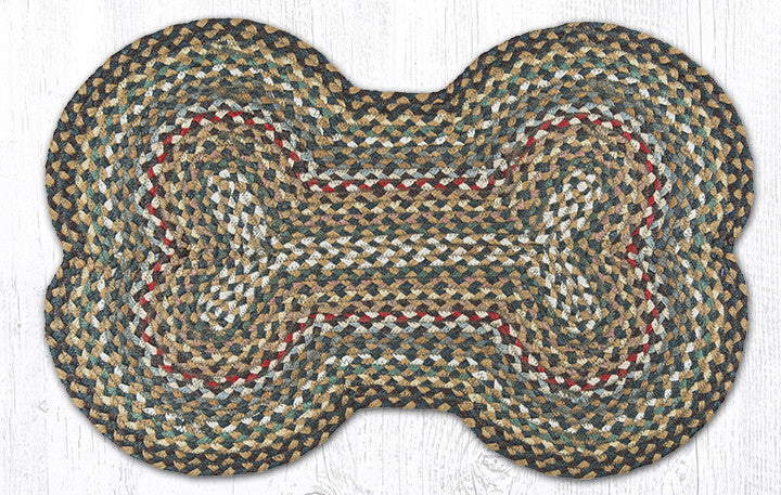 DB-051 Fir/Ivory Dog Bone Rug | The Braided Rug Place