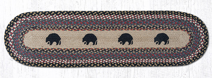 TR-043 Black Bears Oval Table Runner