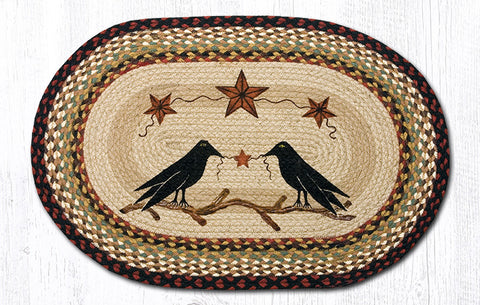 OP-019 Crow & Barn Stars Oval Rug