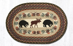 OP-043 Bear Moose Oval Rug