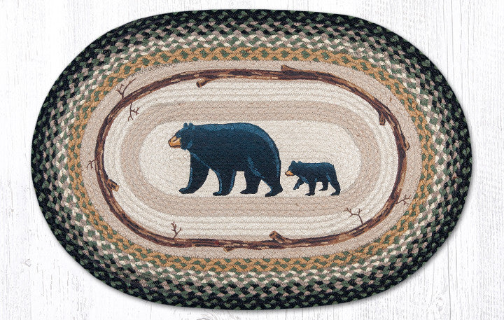 OP-116 Mama and Baby Bear Oval Rug