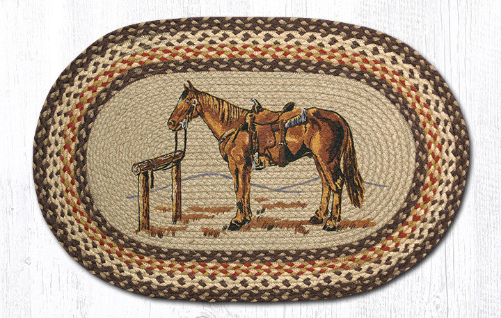 OP-129 Horse Oval Rug