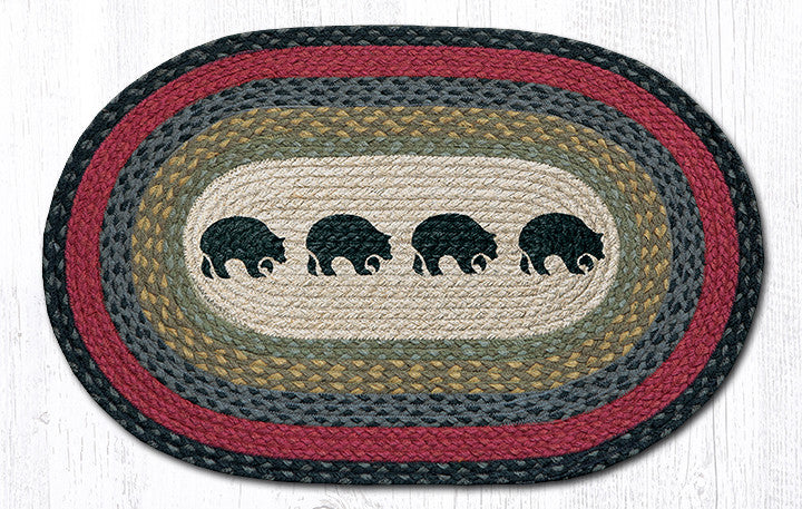 OP-238 Black Bears Oval Rug