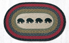 OP-238 Black Bears Oval Rug