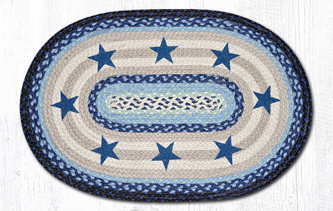 OP-312 Blue Stars Oval Rug