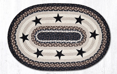 OP-313 Black Stars Oval Rug