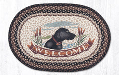 OP-313 Welcome Dog Oval Rug