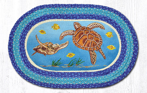 OP-384 Sea Turtle Oval Rug