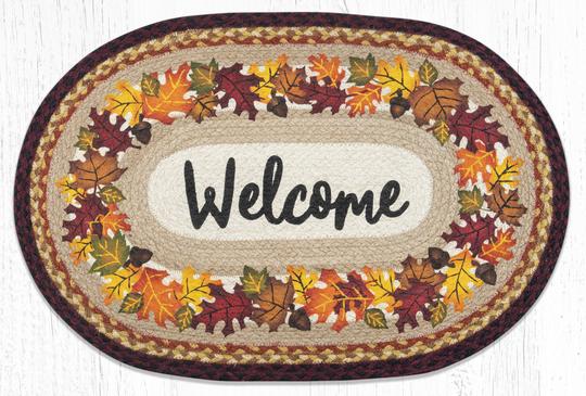OP-395 Autumn Welcome Oval Rug | The Braided Rug Place