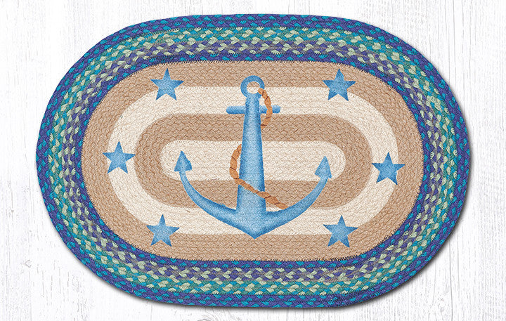 OP-433 Anchor Stars Oval Rug