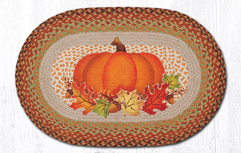 OP-438 Pumpkin Leaf Oval Rug