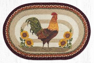 OP-471 Sunflower Rooster Oval Rug