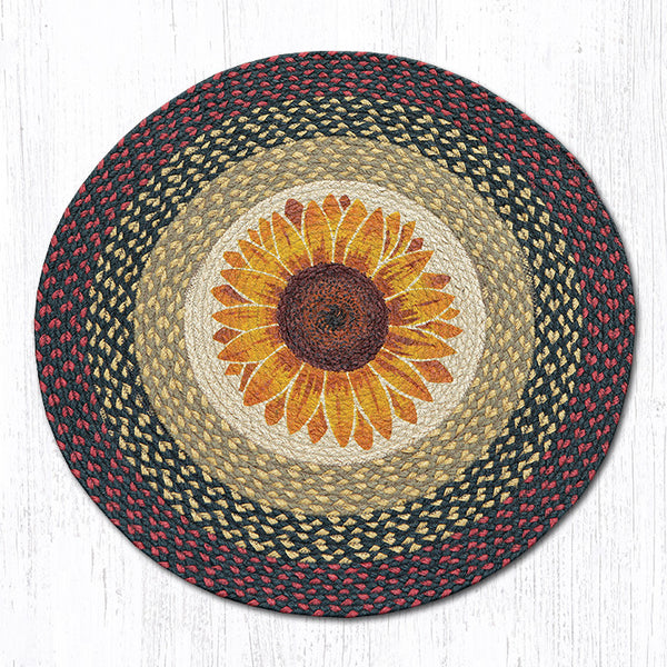 RP-919 Sunflower Round Rug | The Braided Rug Place