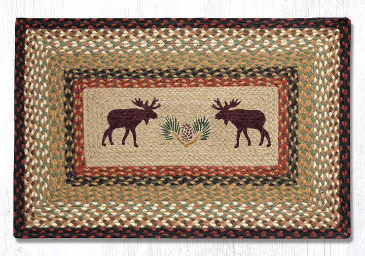 PP-019 Moose Pinecone Oblong Print Rug