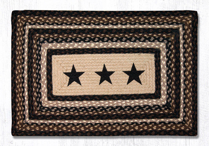 PP-313 Black Stars Oblong Print Rug