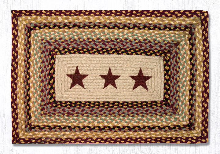 PP-357 Burgundy Stars Oblong Print Rug