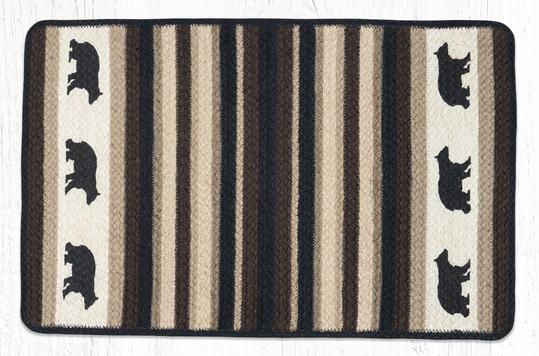 VRP-313 Cabin Bear Oblong Print Rug 20"x30"