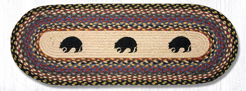 TR-043 Black Bears Oval Table Runner