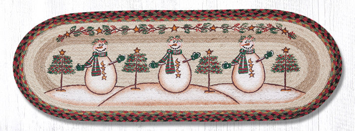 TR-081 Moon & Star Snowman Oval Table Runner