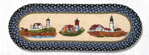 TR-251 Three Lighthouses Oval Table Runner