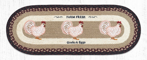 TR-344 Farmhouse Chicken Oval Table Runner