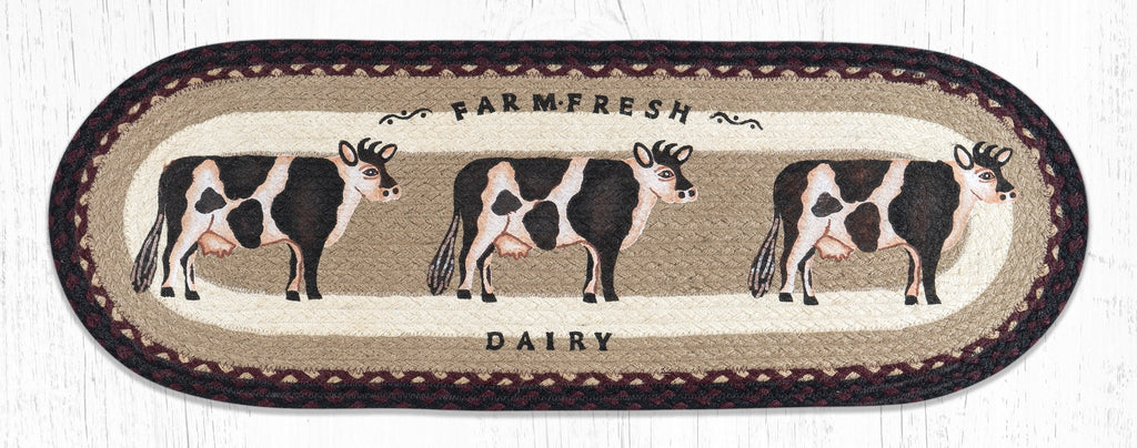 TR-344 Farmhouse Cow Oval Table Runner